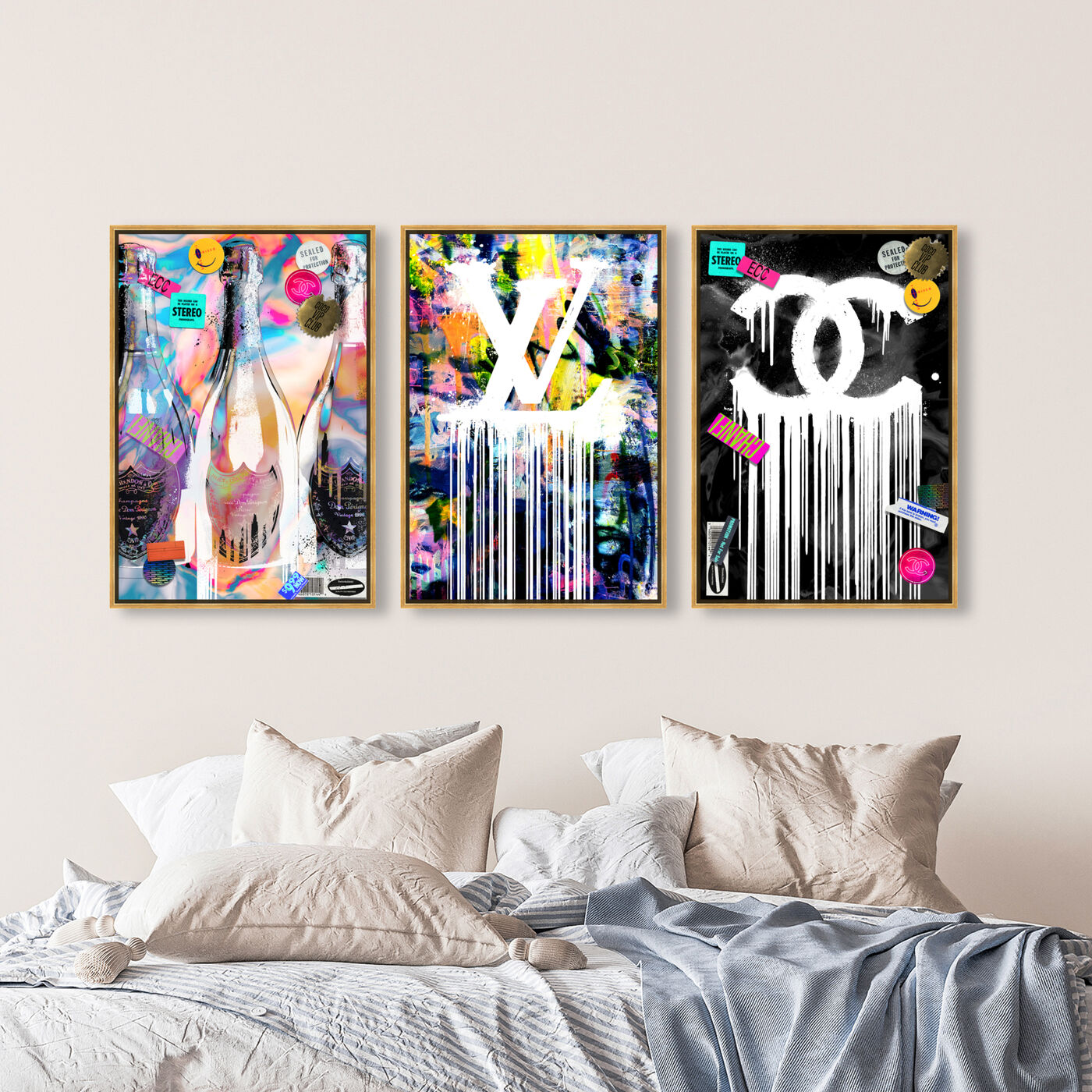 Dripping Stencil Holo SET - Displayed in a Floating Frame