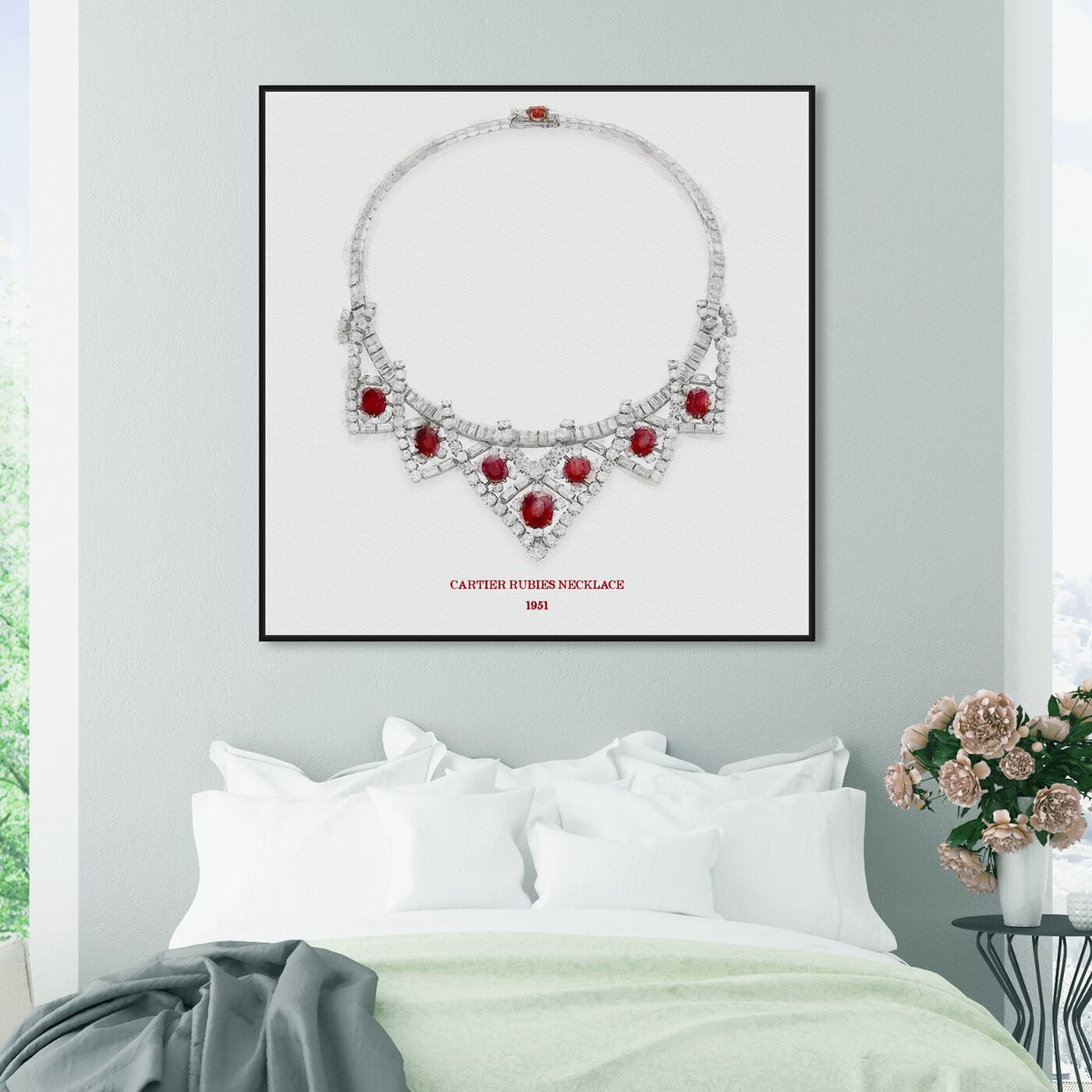 Hanging view of Rubies Necklace 1951 featuring fashion and glam and jewelry art.