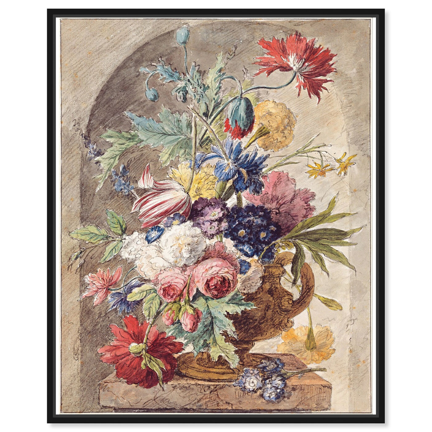 Front view of Huysum - Flower Still Life featuring classic and figurative and renaissance art.