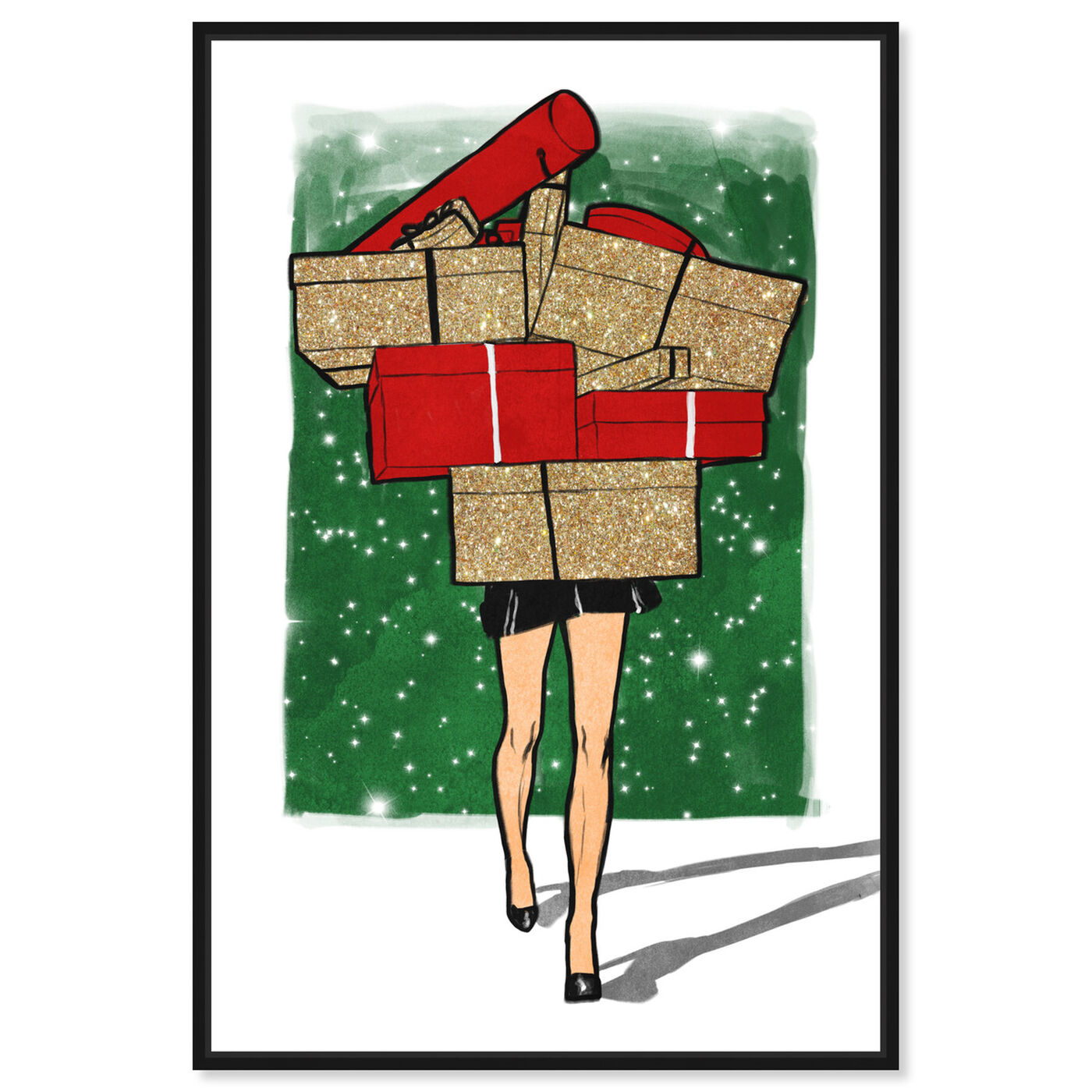 Front view of Holiday Gifts Overload featuring fashion and glam and dress art.