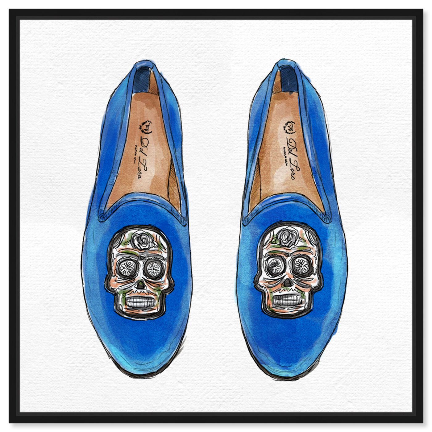 Front view of Skull Slippers featuring fashion and glam and shoes art.