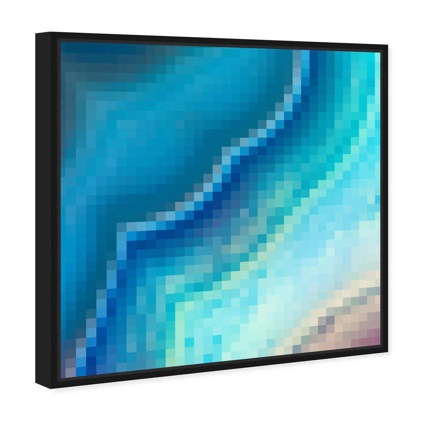 Angled view of Deep Sea Pixel featuring abstract and crystals art.
