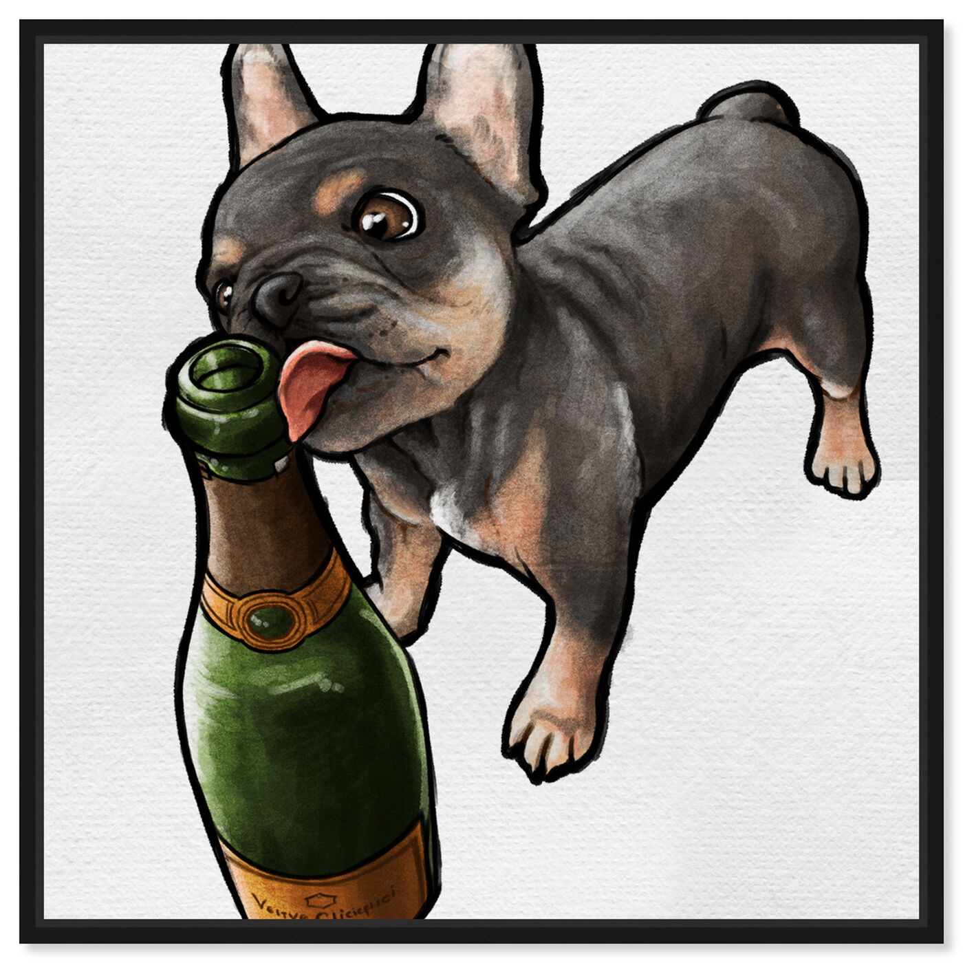 Front view of Frenchie and Bubbly Custom featuring animals and dogs and puppies art.