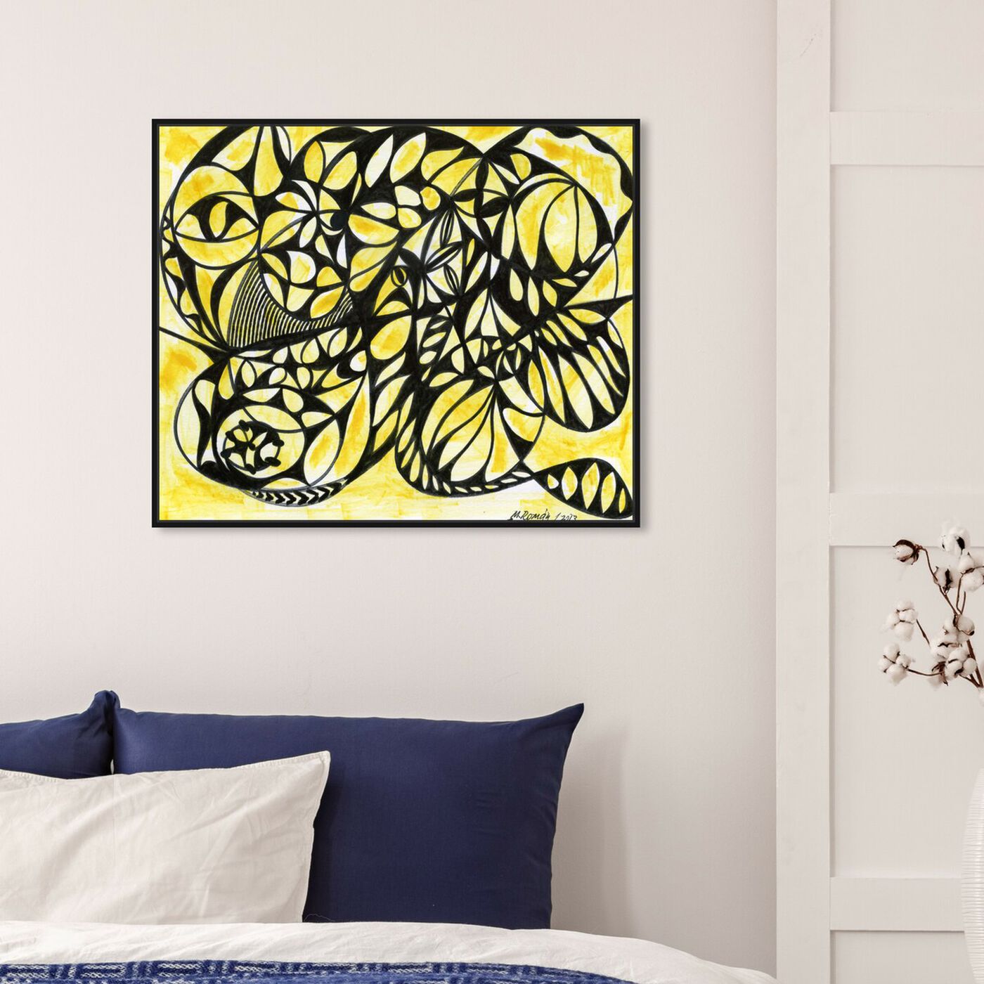 Hanging view of Honeycombs featuring abstract and shapes art.