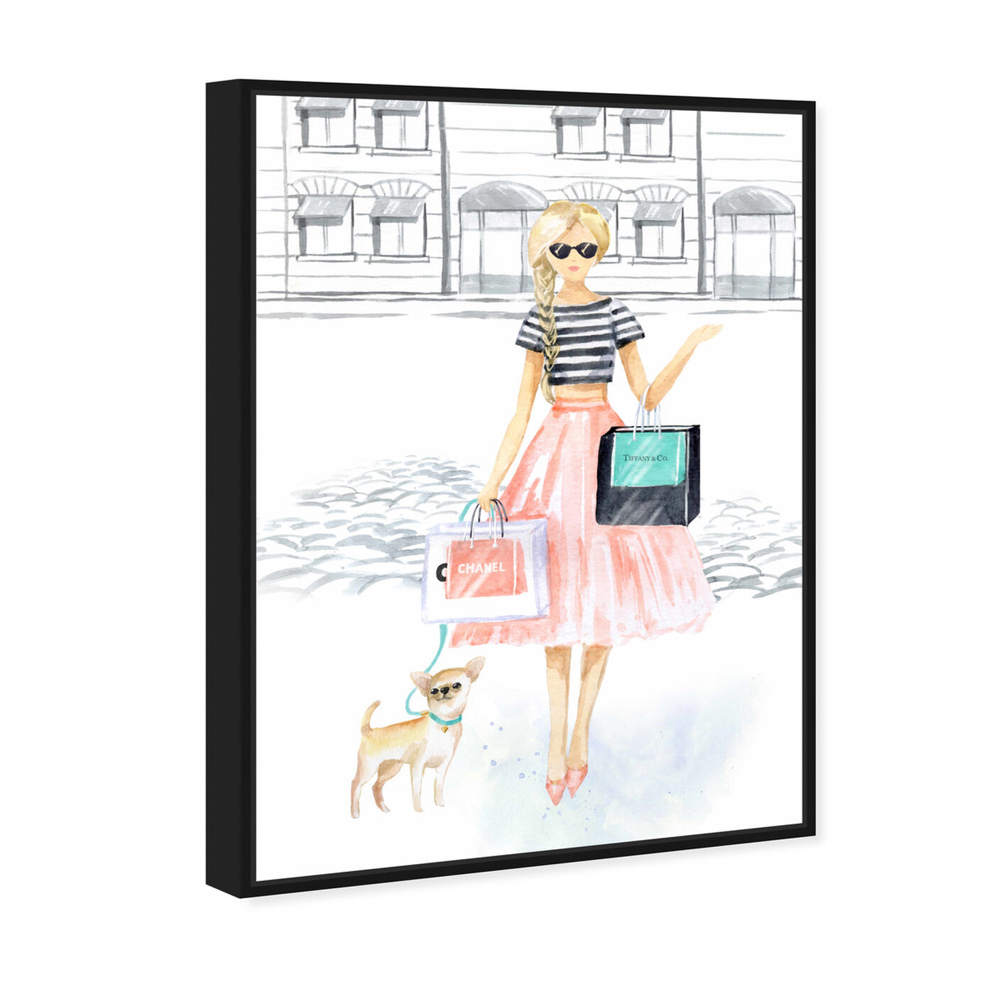 Oliver Gal 'Doll Memories - French Girl' Fashion and Glam Wall Art Framed  Canvas Print Outfits - Black, White - Bed Bath & Beyond - 32481354