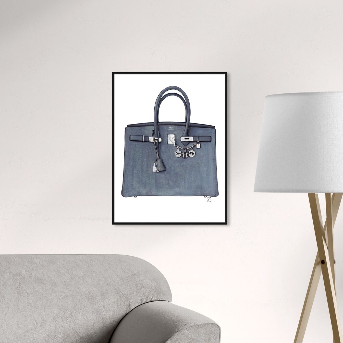 Hanging view of Doll Memories - Grey Memories Bag featuring fashion and glam and handbags art.
