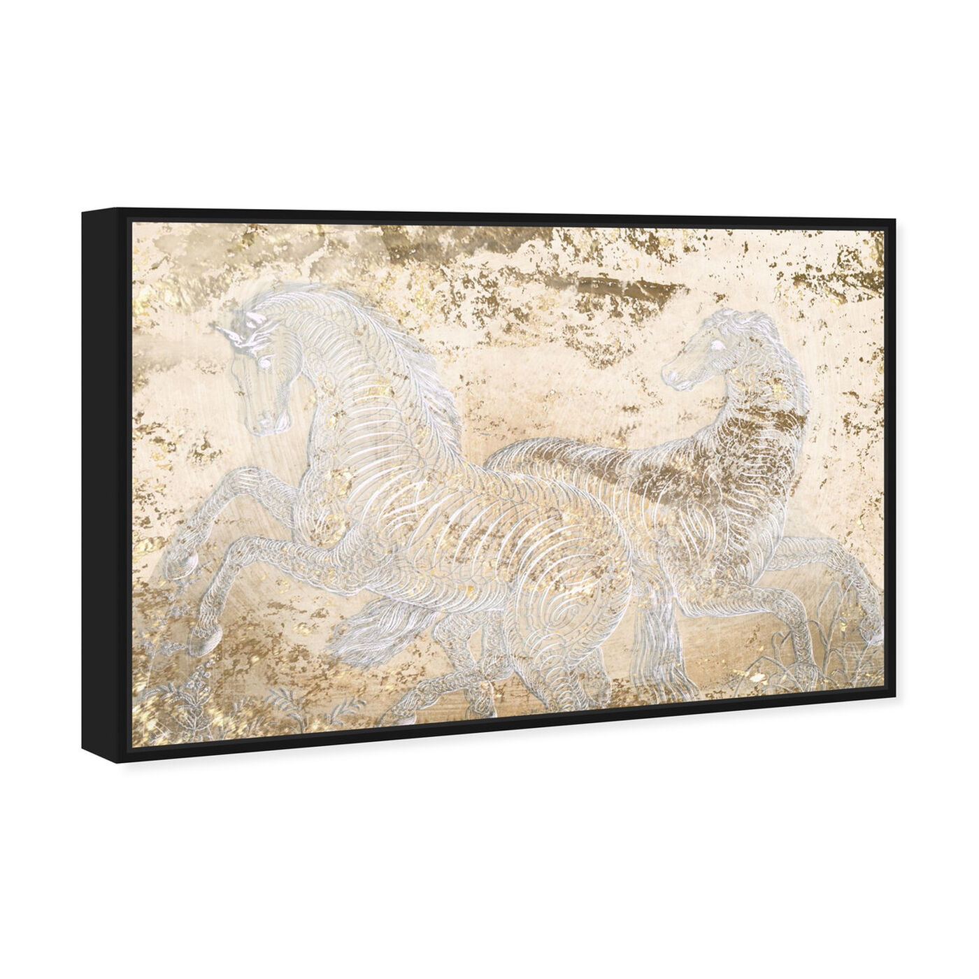Angled view of Gold Equestrian featuring animals and farm animals art.