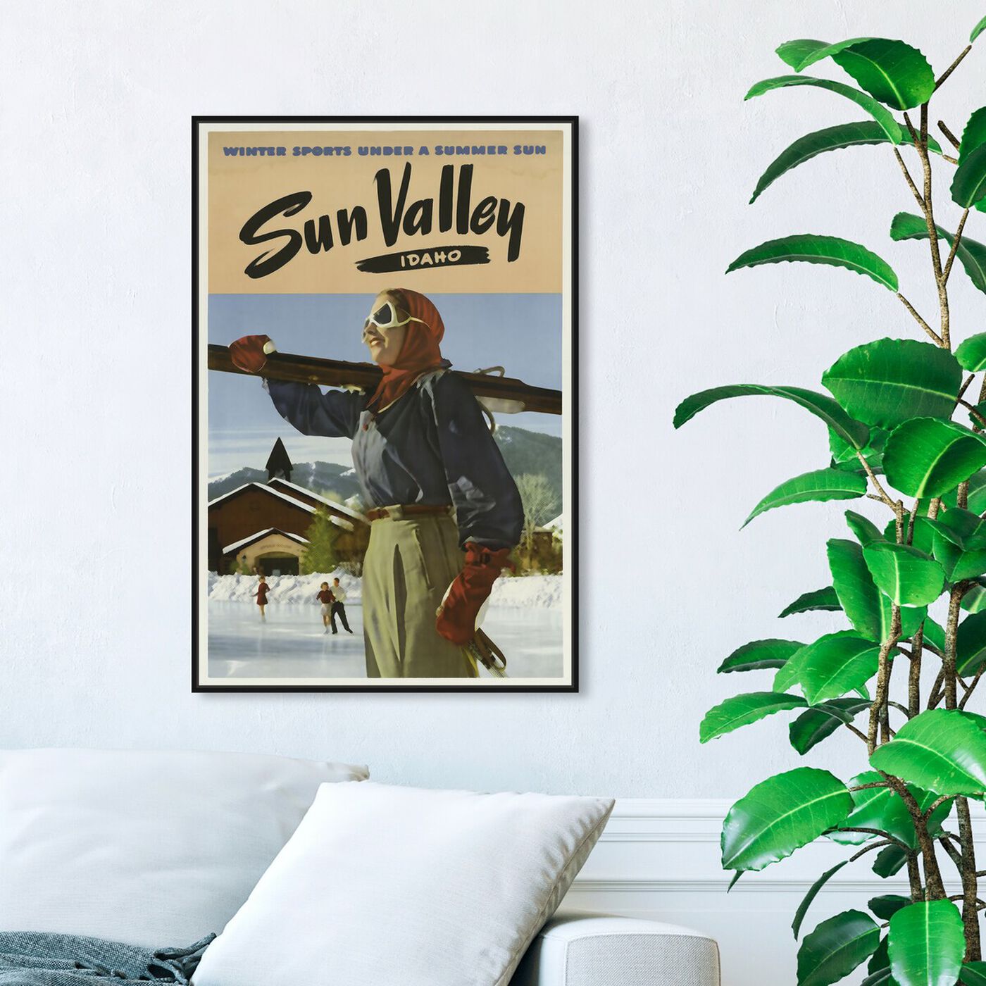 Hanging view of Sun Valley featuring sports and teams and skiing art.