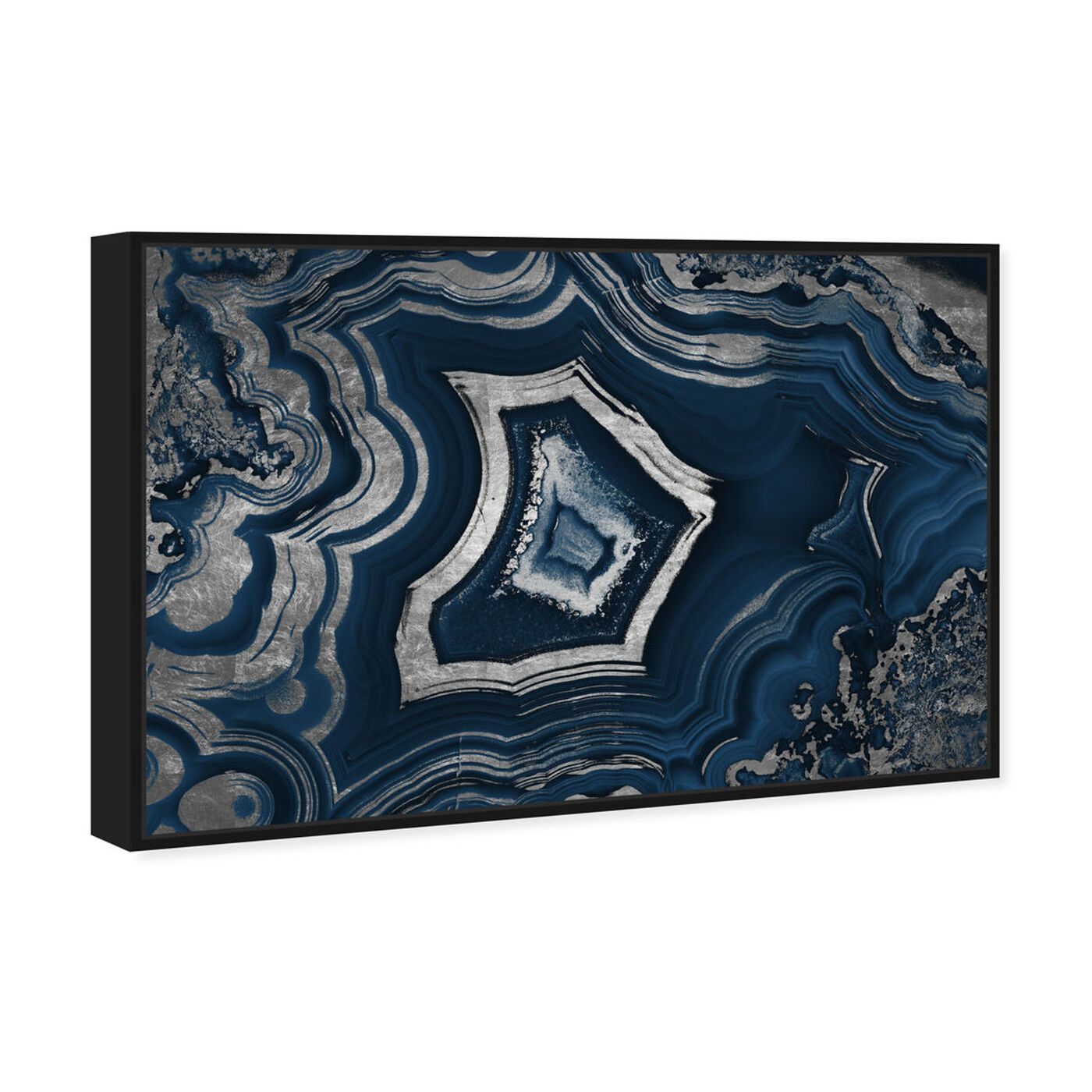 Angled view of Dreaming About You Geode Navy featuring abstract and crystals art.