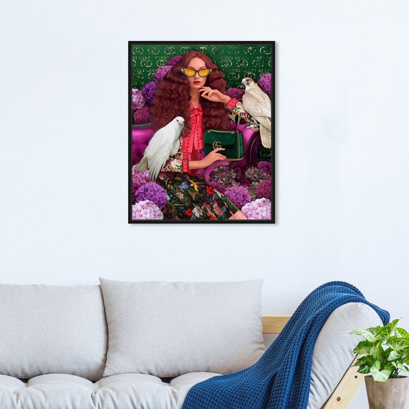Hanging view of Fly Away Now featuring fashion and glam and portraits art.