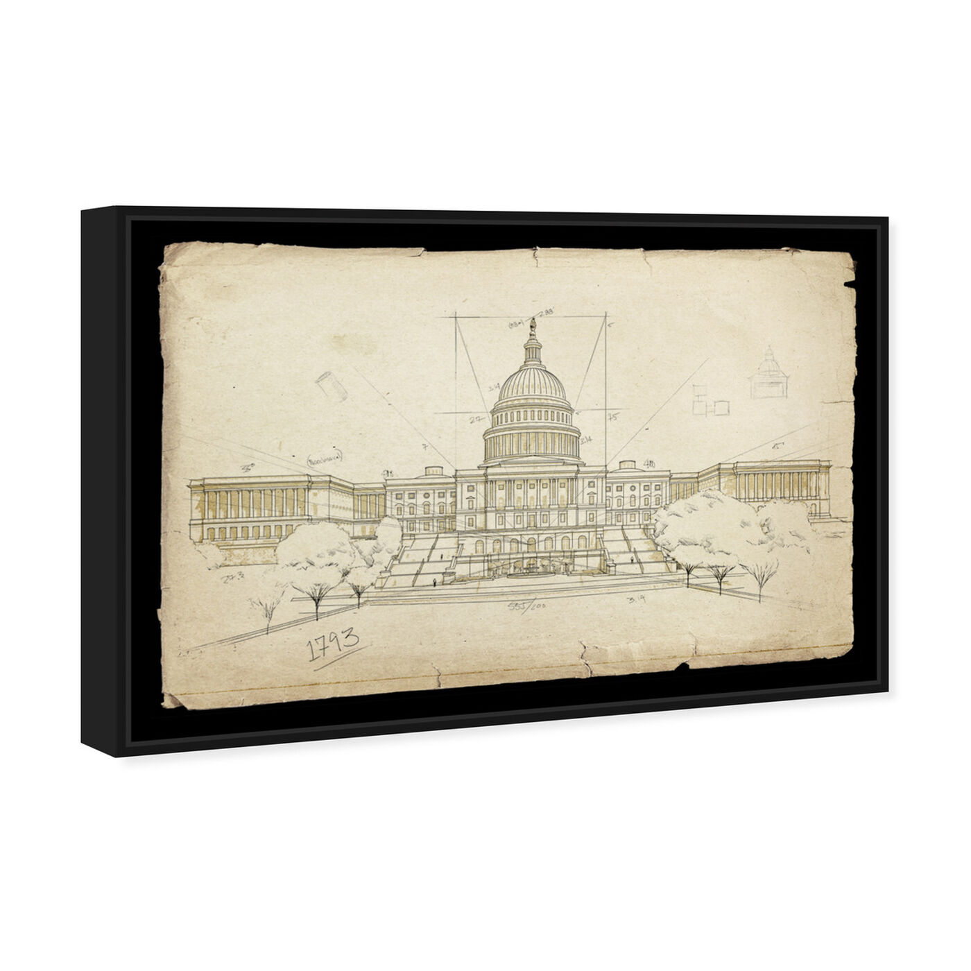 Angled view of Capitol Building featuring architecture and buildings and united states buildings art.