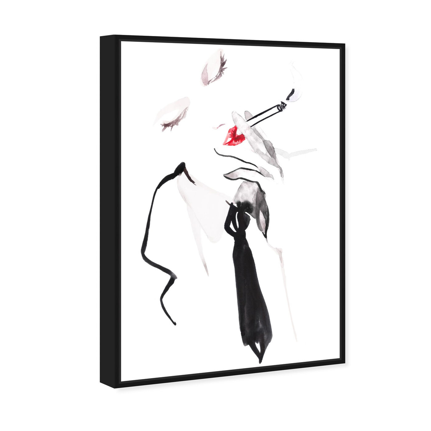 Angled view of Cigarette Kiss I - Gill Bay featuring fashion and glam and portraits art.