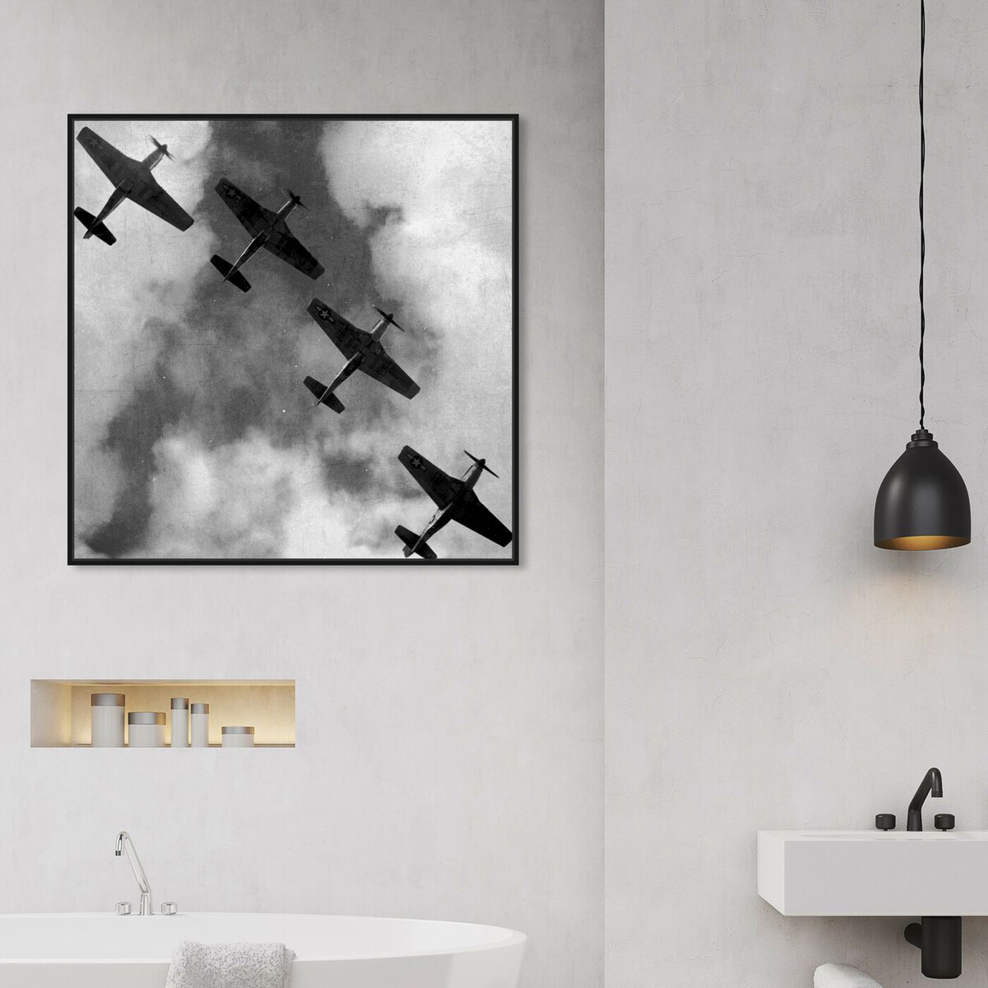 Hanging view of Airplanes 2 featuring transportation and airplanes art.