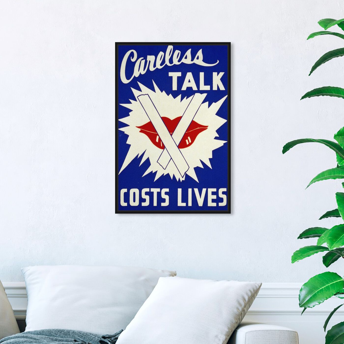 Hanging view of Careless Talk featuring advertising and posters art.