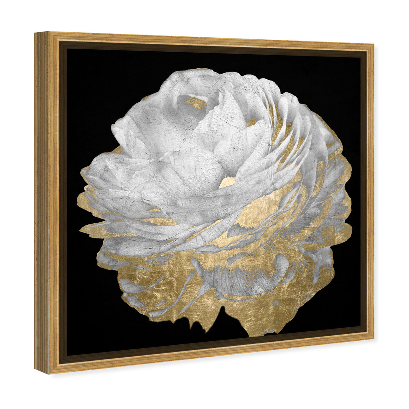 Angled view of Gold and Light Floral featuring floral and botanical and florals art.