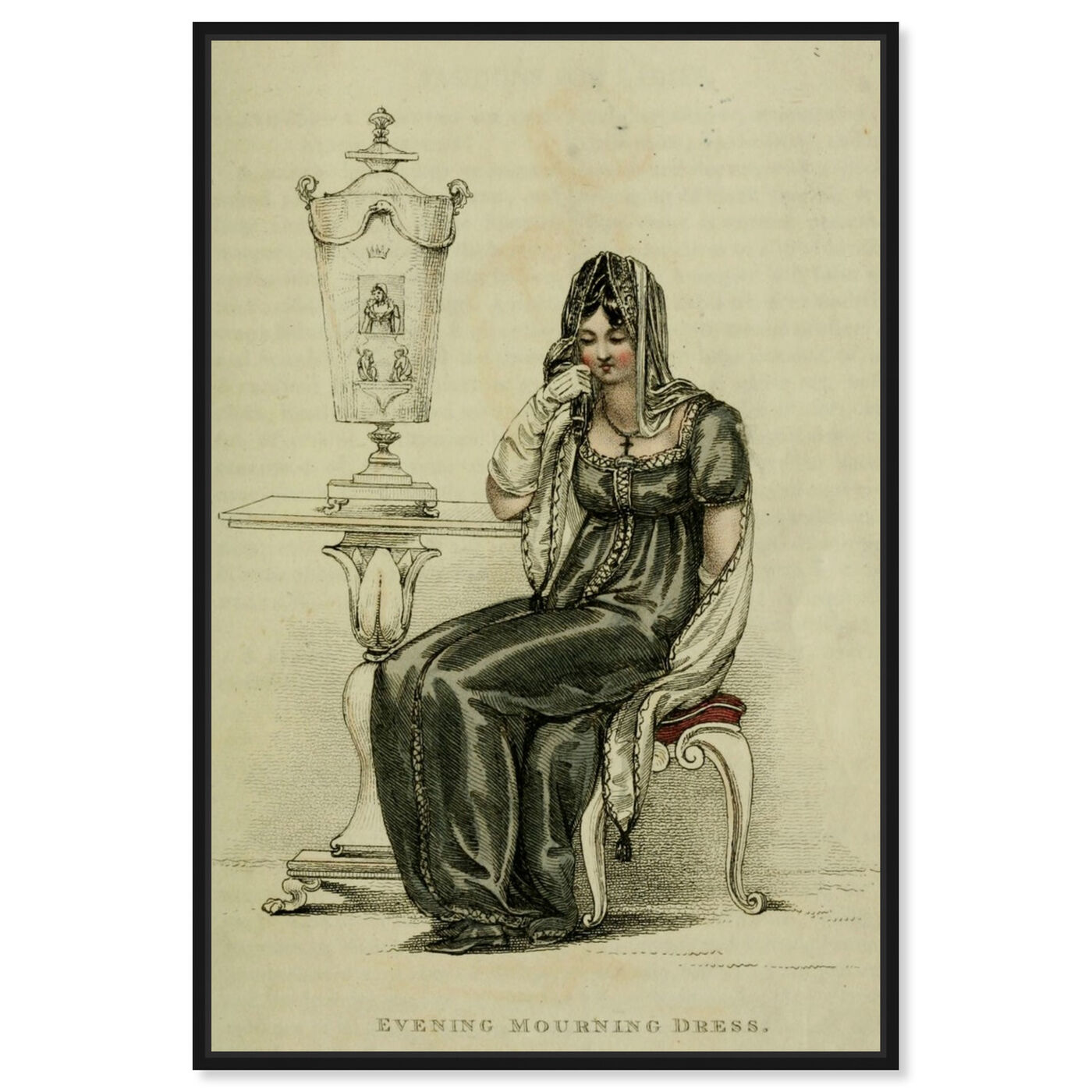 Front view of Evening Mourning Dress - The Art Cabinet featuring classic and figurative and realism art.