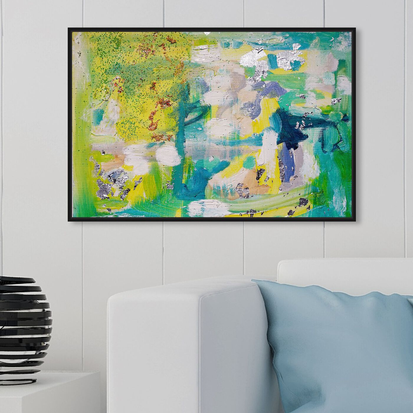 Hanging view of Fresh Awakening by Tiffany Pratt featuring abstract and paint art.