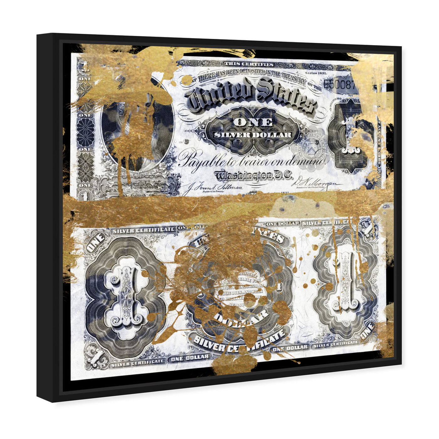 Angled view of Silver Dollar featuring success and entrepreneurial and money art.