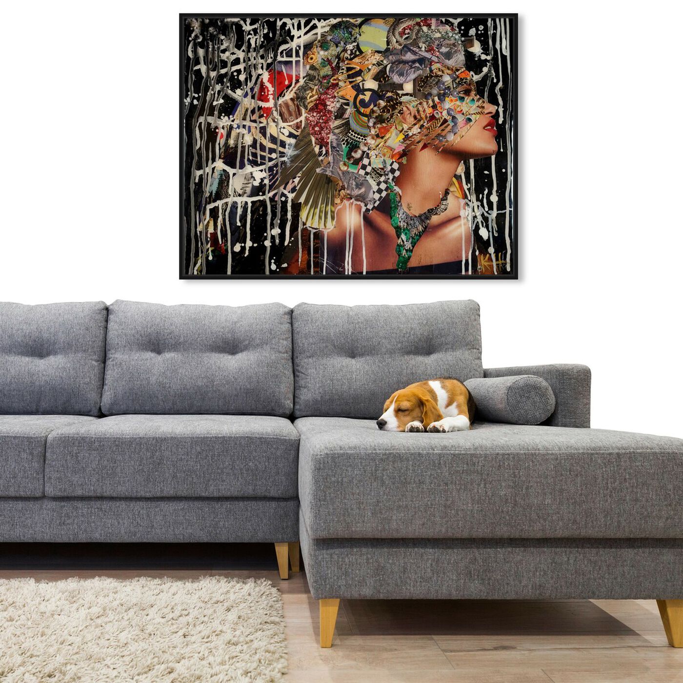 Hanging view of Katy Hirschfeld - Tribal and Wild featuring fashion and glam and portraits art.
