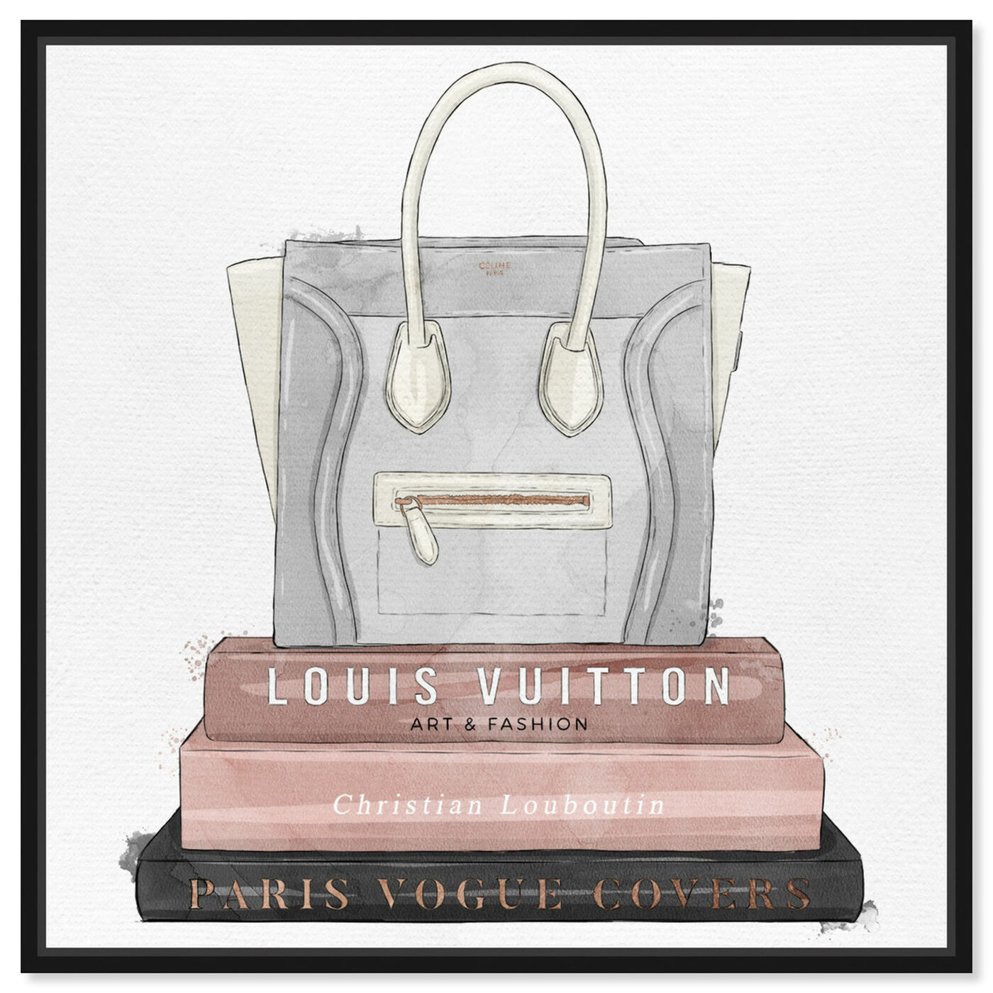 Front view of My Fancy Purse and Books featuring fashion and glam and handbags art.
