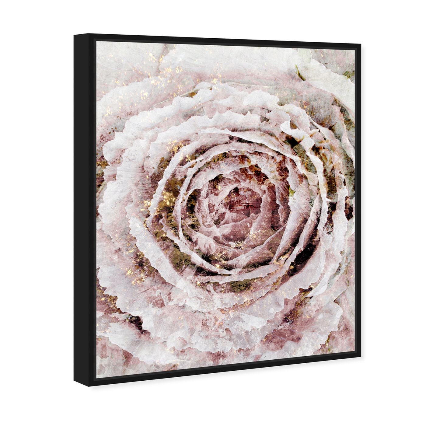 Angled view of Blush Winter Flower Narrow featuring floral and botanical and florals art.
