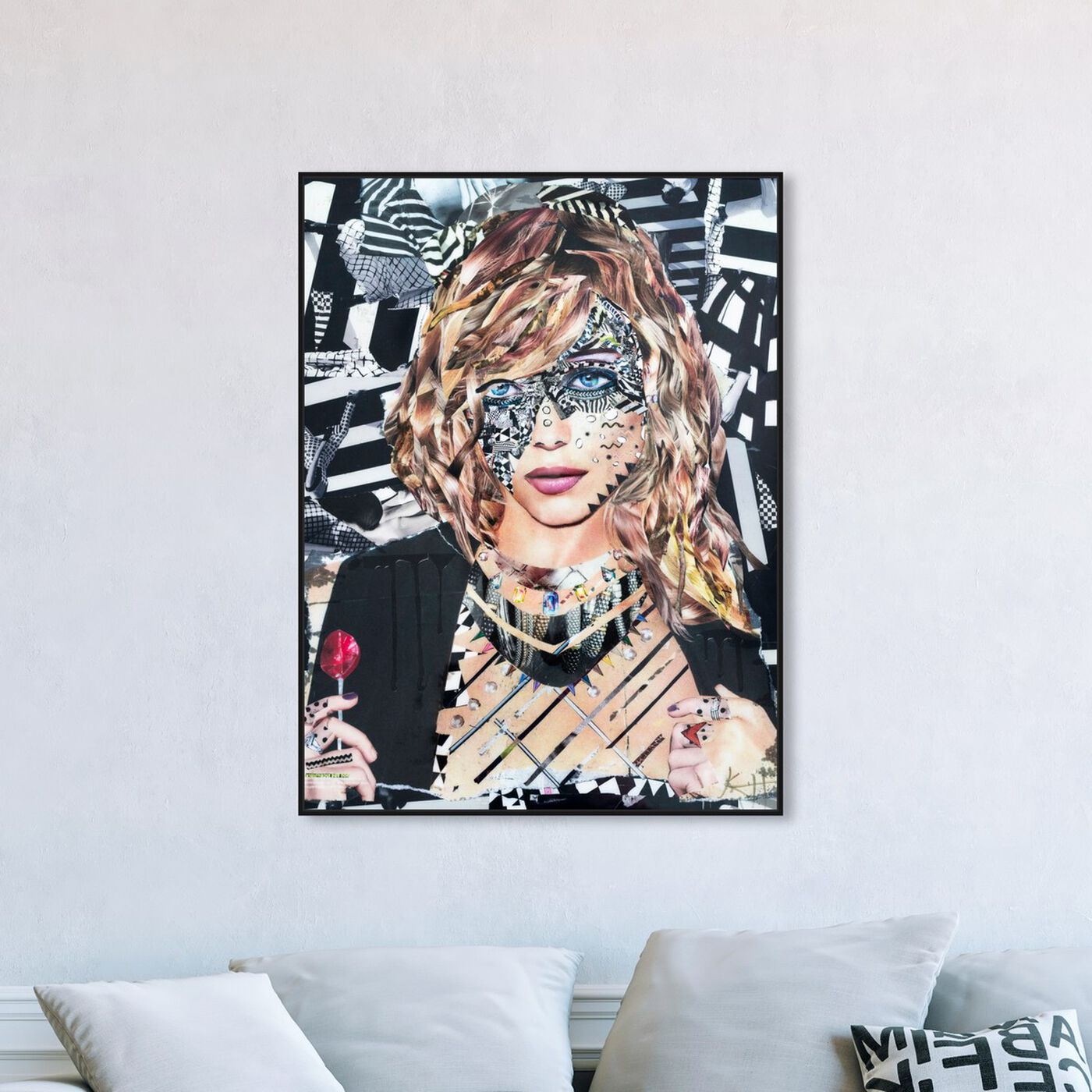 Hanging view of Lollipop by Katy Hirschfeld featuring fashion and glam and portraits art.