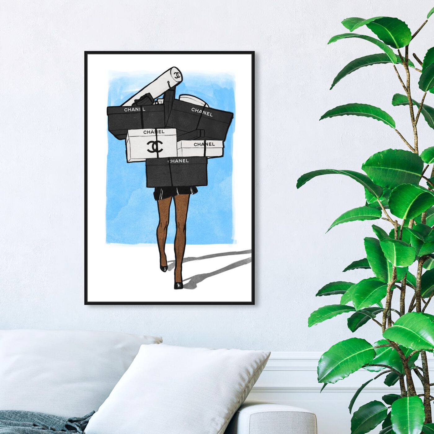 Hanging view of French Boxes Overload Blue featuring fashion and glam and dress art.