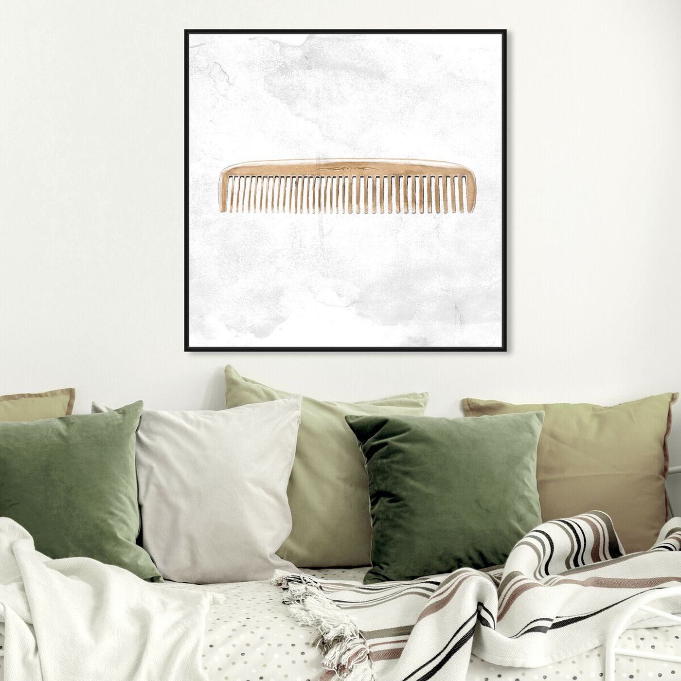 Hanging view of Vintage Comb featuring bath and laundry and barber art.