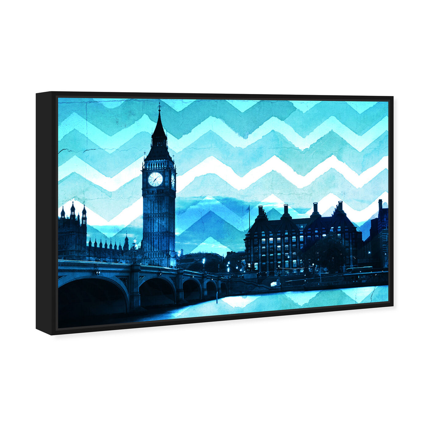 Angled view of London Chevron featuring cities and skylines and european cities art.