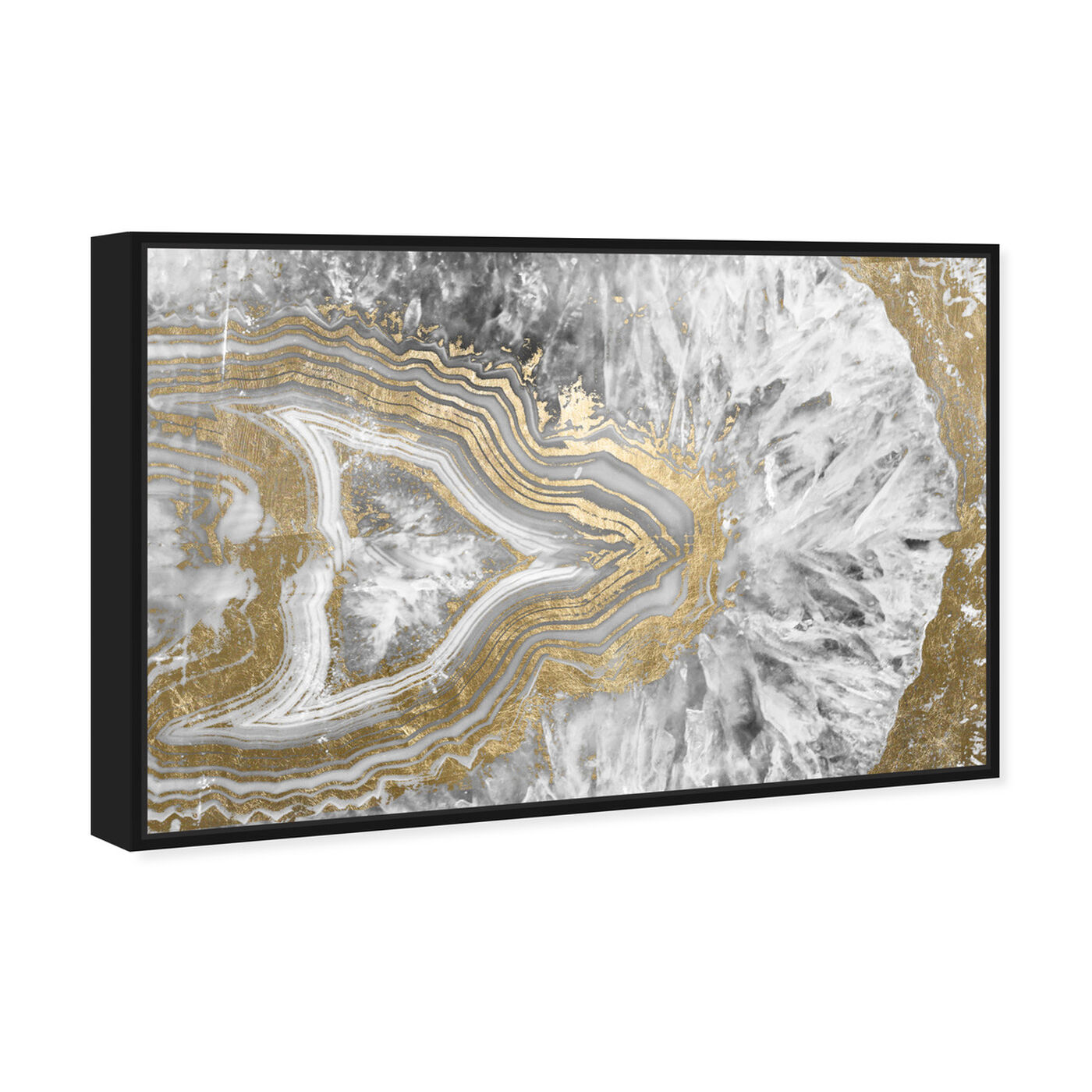 Angled view of Agate Geode Crystal featuring abstract and crystals art.