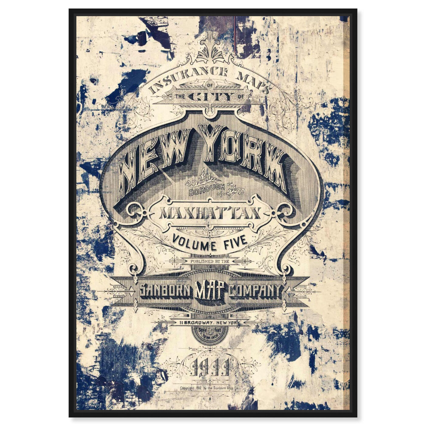 Front view of New York Insurance featuring advertising and posters art.