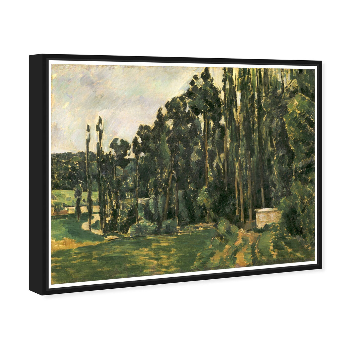 Angled view of Paul Cezanne - Poplars featuring nature and landscape and forest landscapes art.
