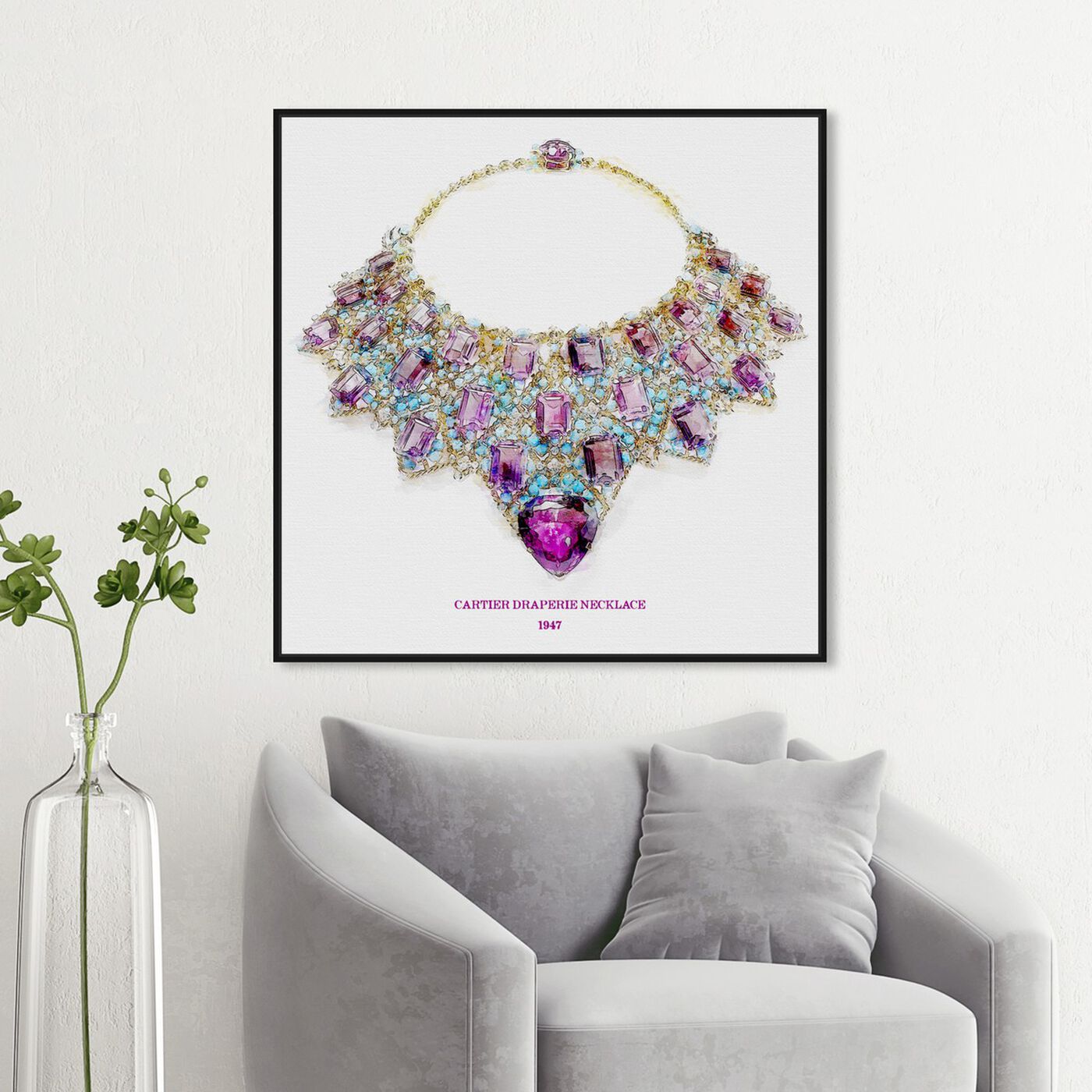 Hanging view of Draperie Necklace 1947 featuring fashion and glam and jewelry art.
