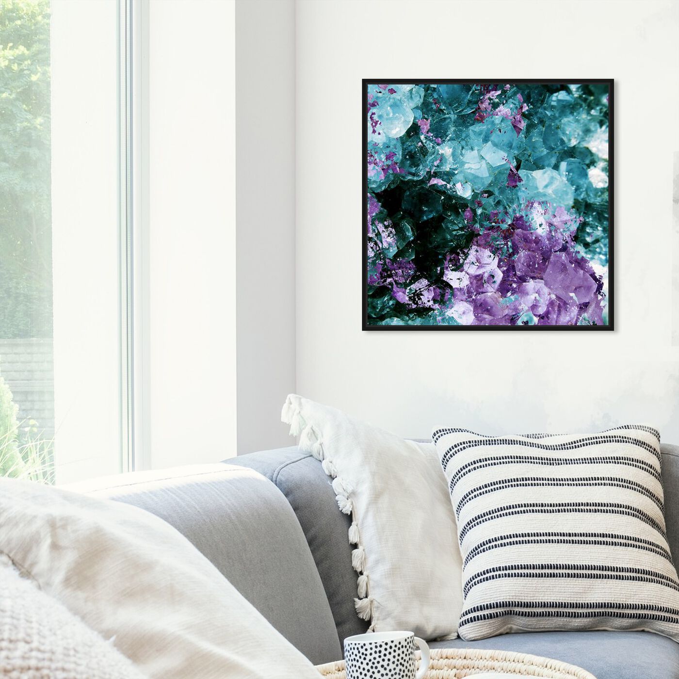 Hanging view of Amethyst Love featuring abstract and crystals art.