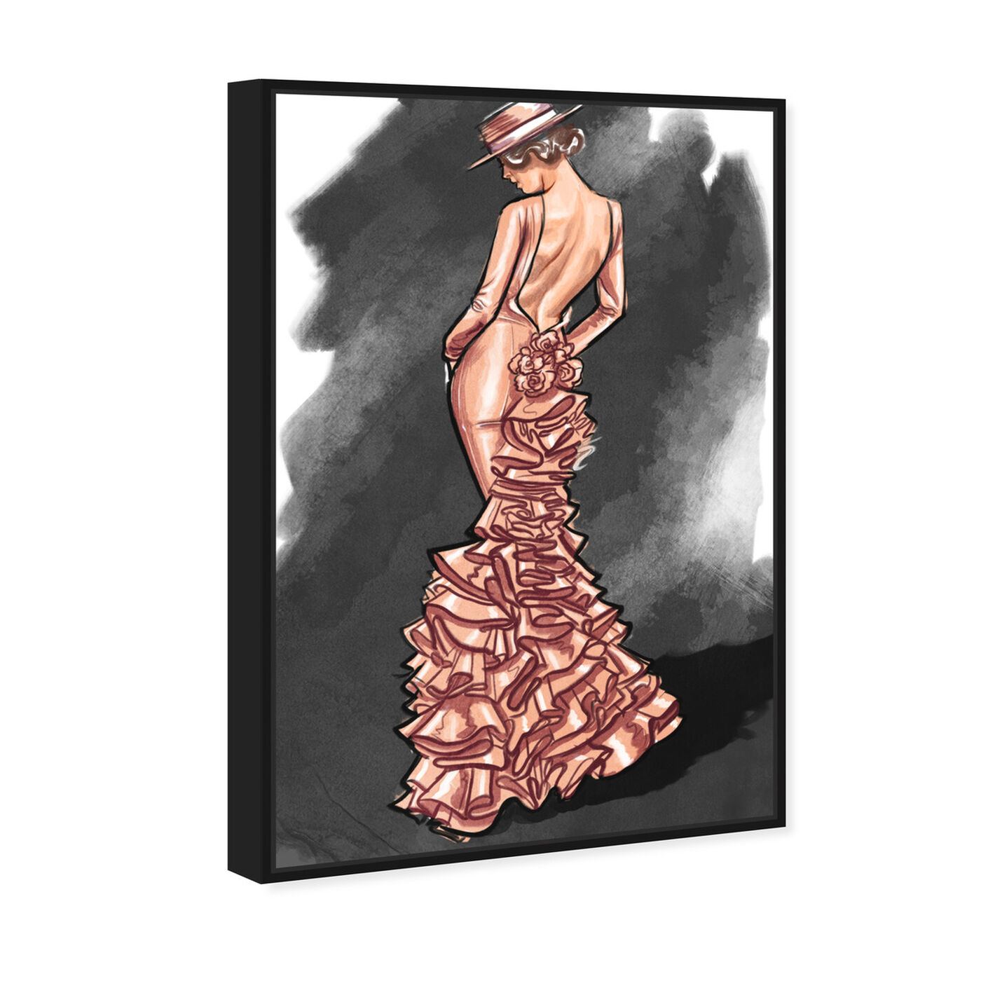 Angled view of Flamenco Noir I featuring fashion and glam and dress art.