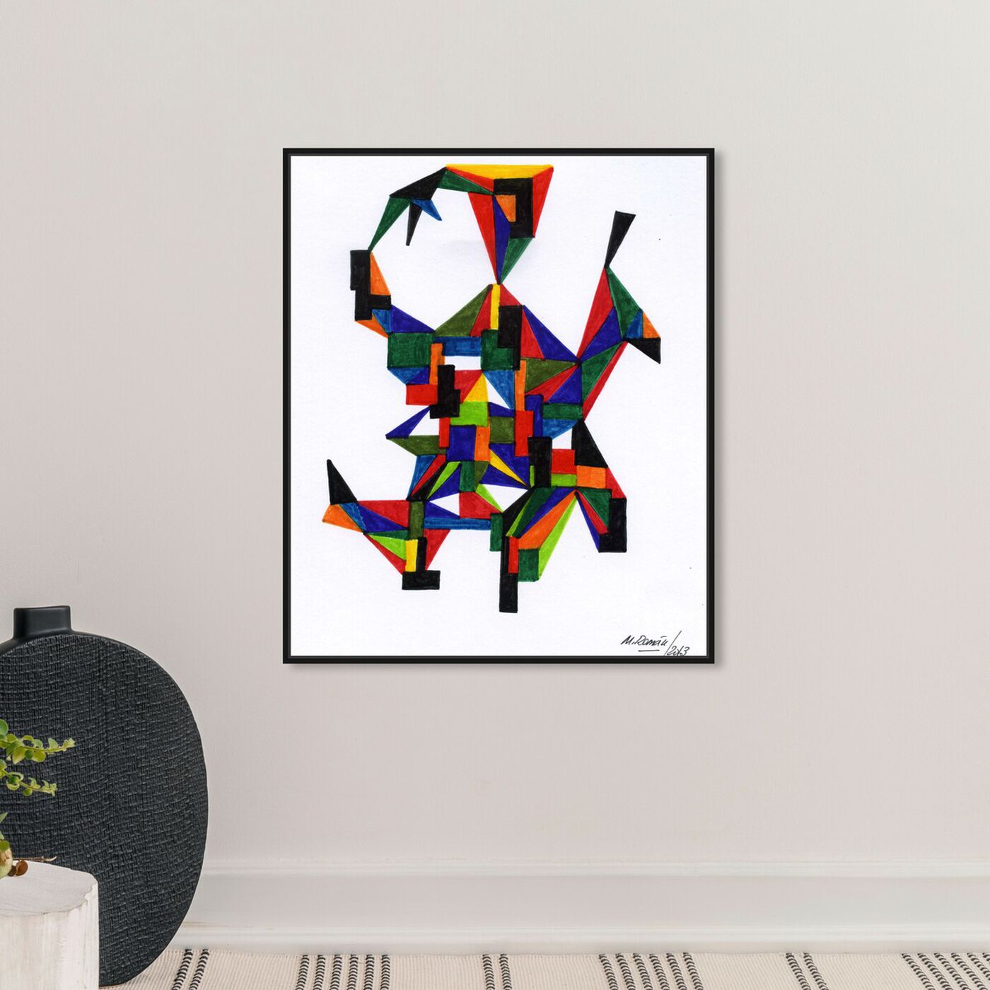 Hanging view of Three Dimensional featuring abstract and geometric art.