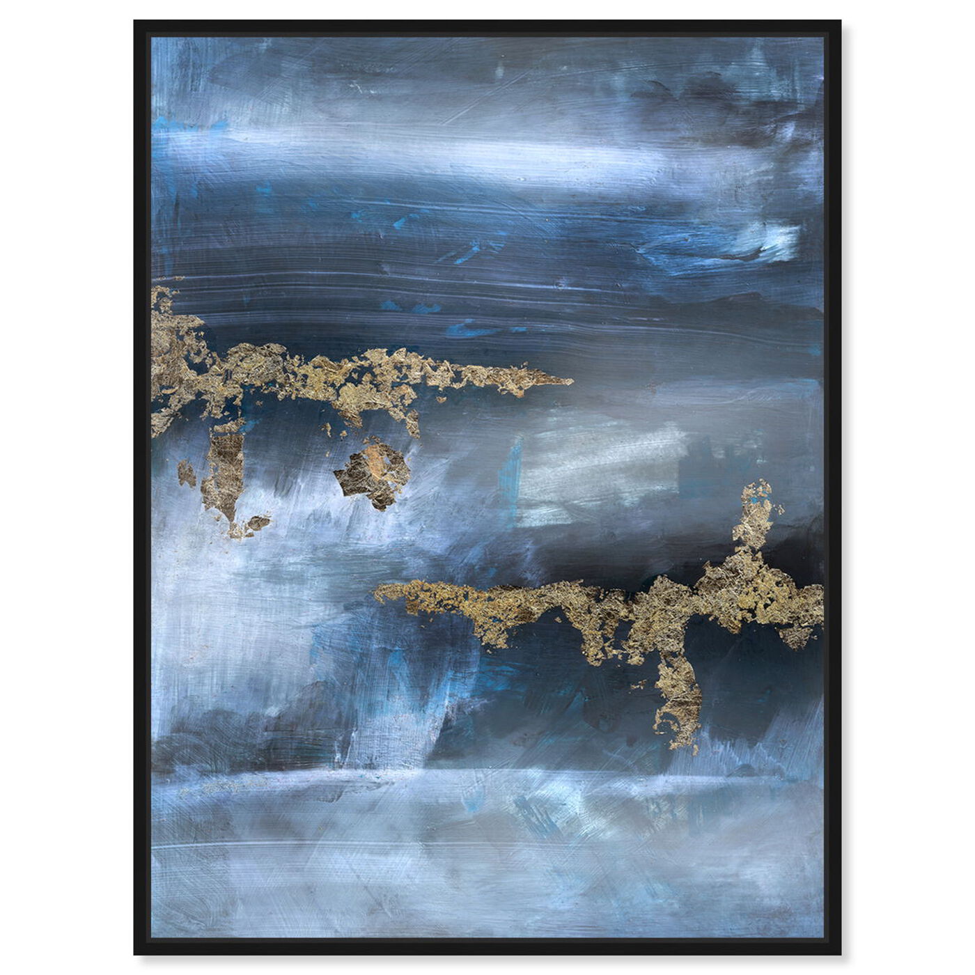 Front view of Golden blue featuring abstract and paint art.