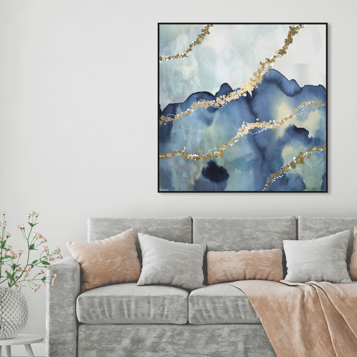 Hanging view of More than Love featuring abstract and watercolor art.
