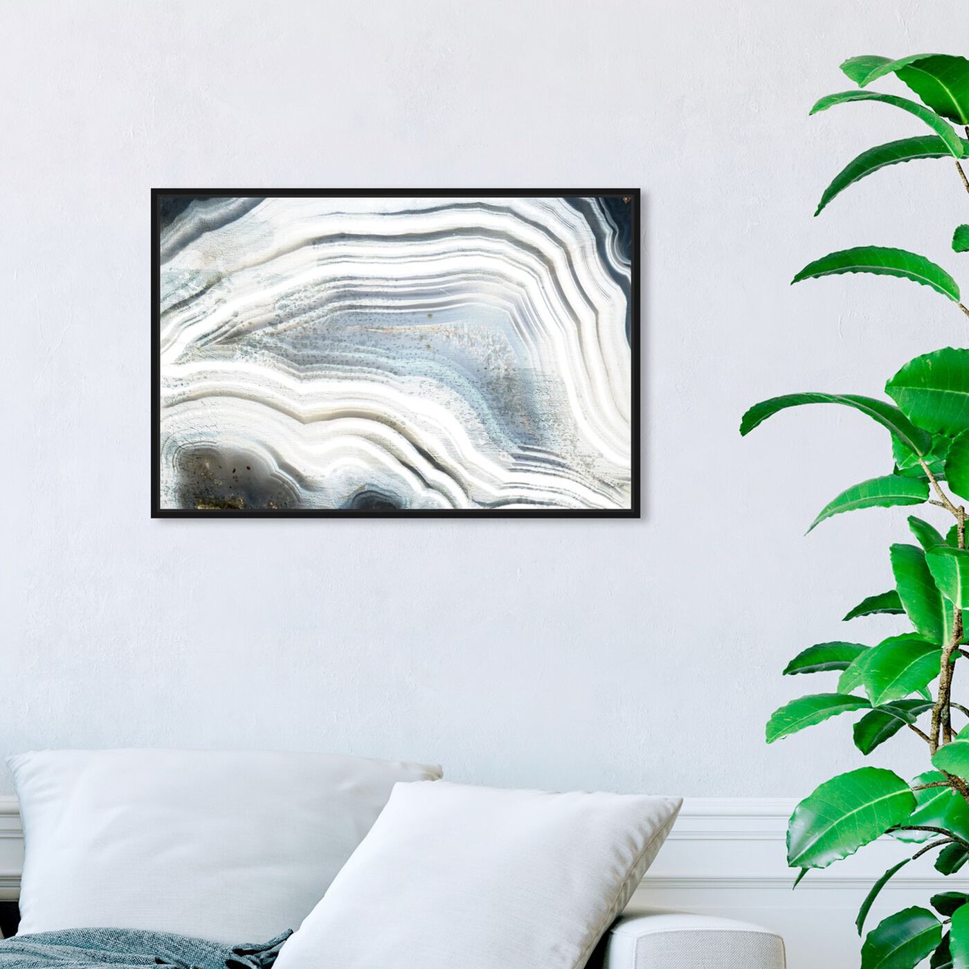 Hanging view of Marea Agate featuring abstract and crystals art.