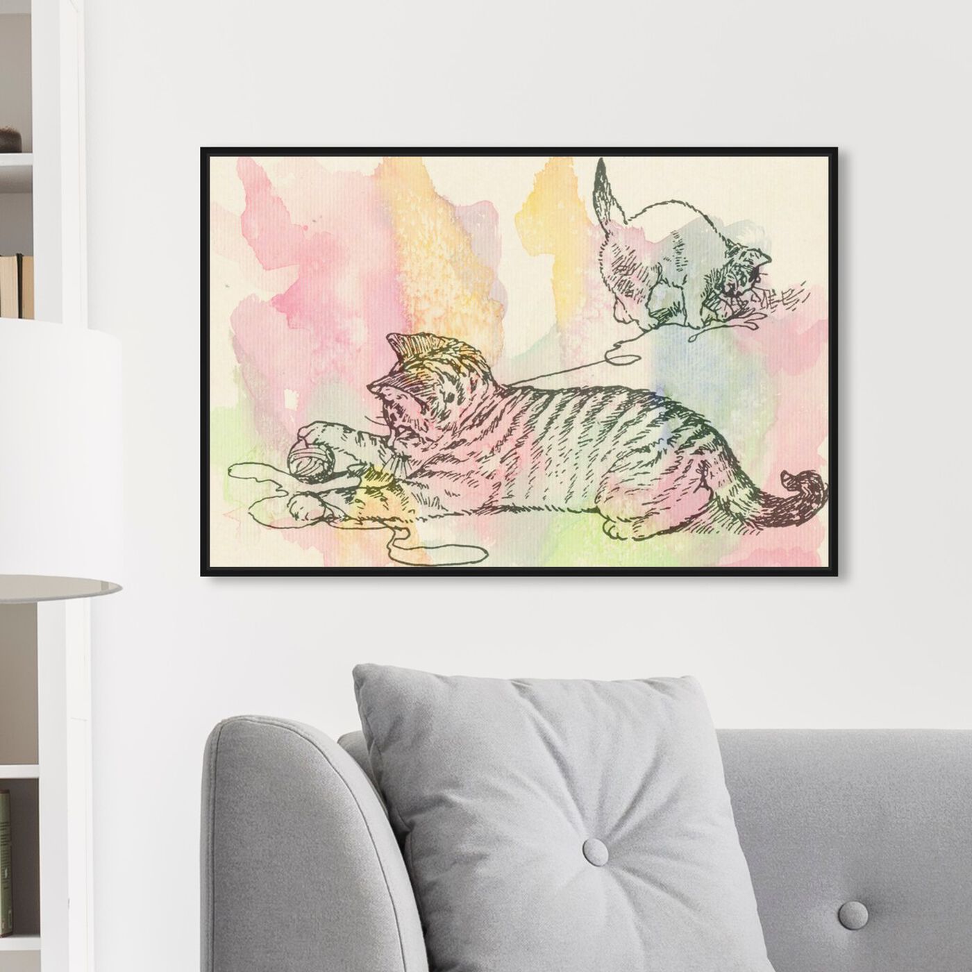 Hanging view of Kittens Love to Play featuring animals and cats and kitties art.