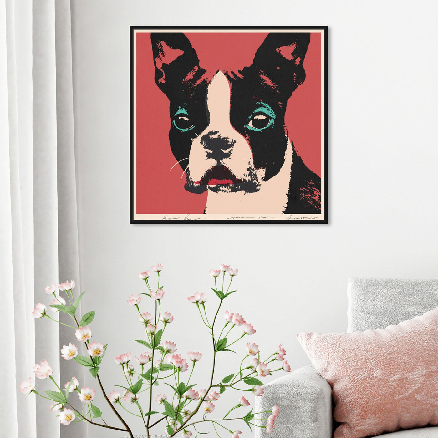 Hanging view of Doggy Warhol featuring animals and dogs and puppies art.