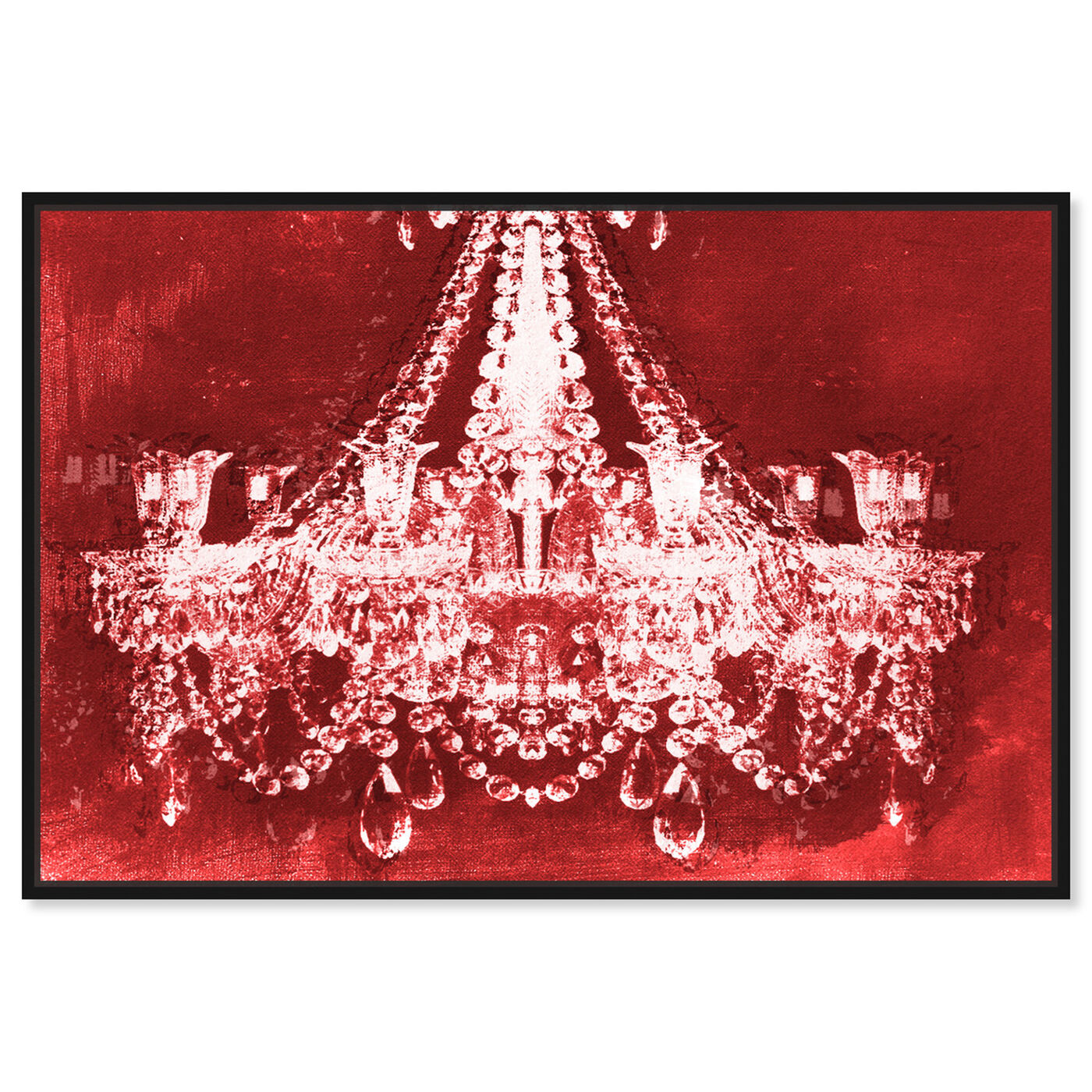 Front view of Dramatic Entrance Red Velvet featuring fashion and glam and chandeliers art.