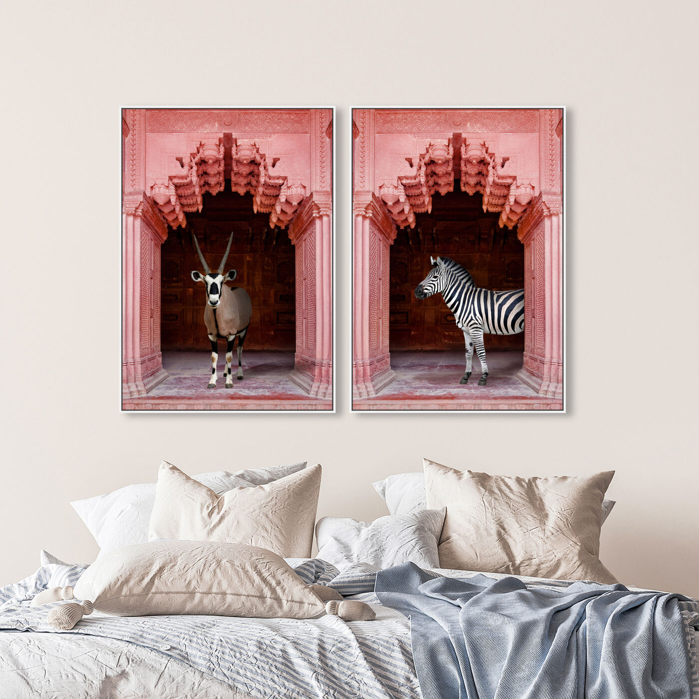 Hanging view of Coral Entrance Set featuring animals and zoo and wild animals art.