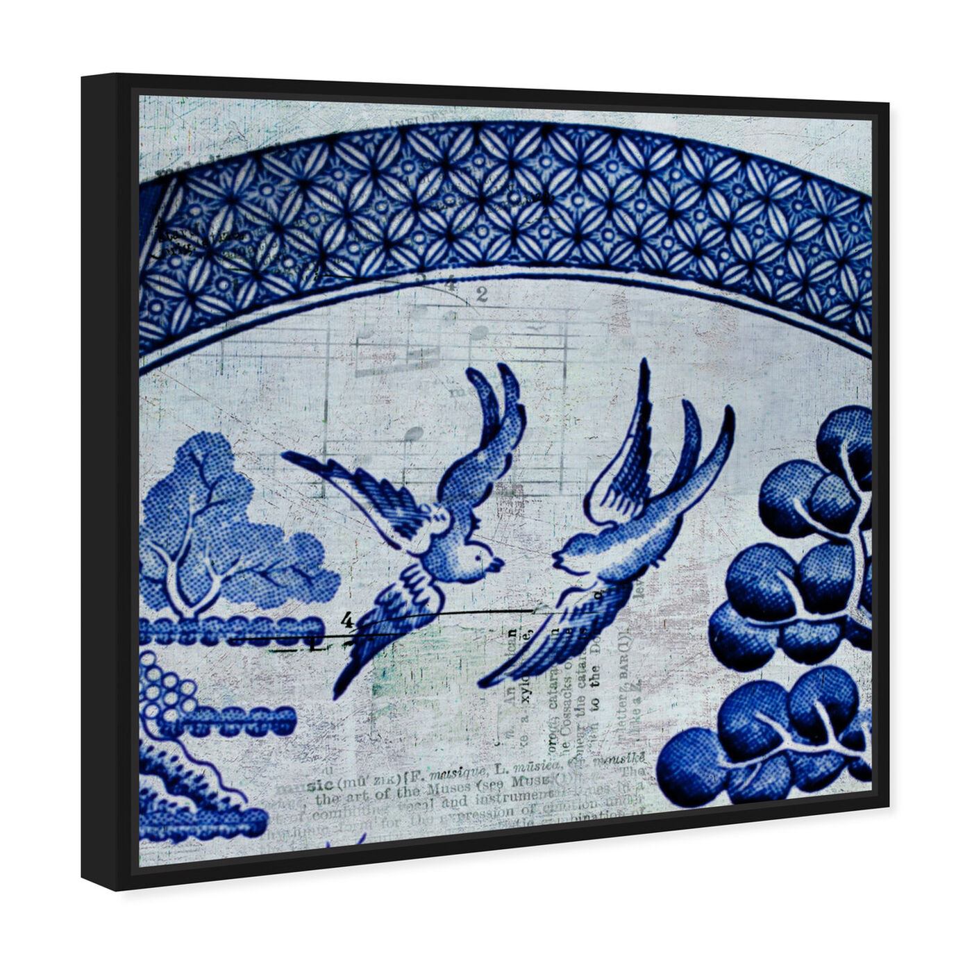 Angled view of China Birds featuring animals and birds art.