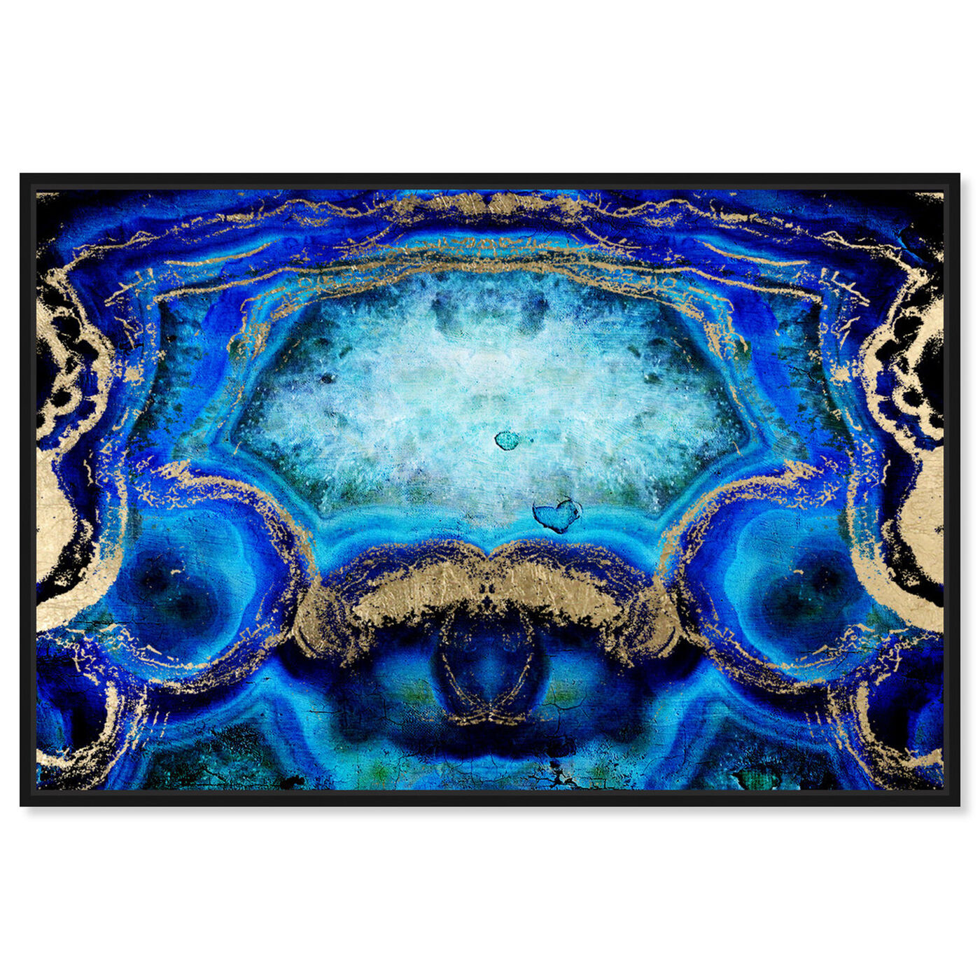 Front view of Geode Bleu featuring abstract and crystals art.