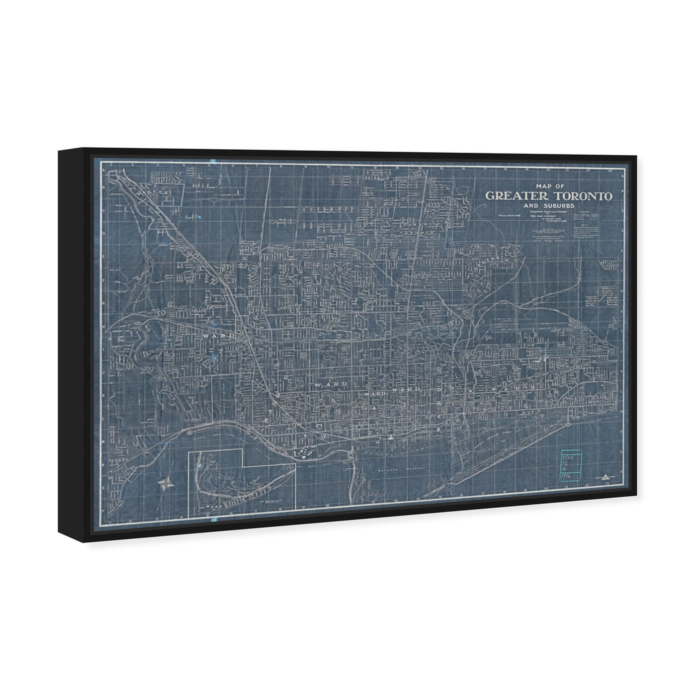 Angled view of Map of greater Toronto and suburbs 1916 featuring maps and flags and american countries maps art.