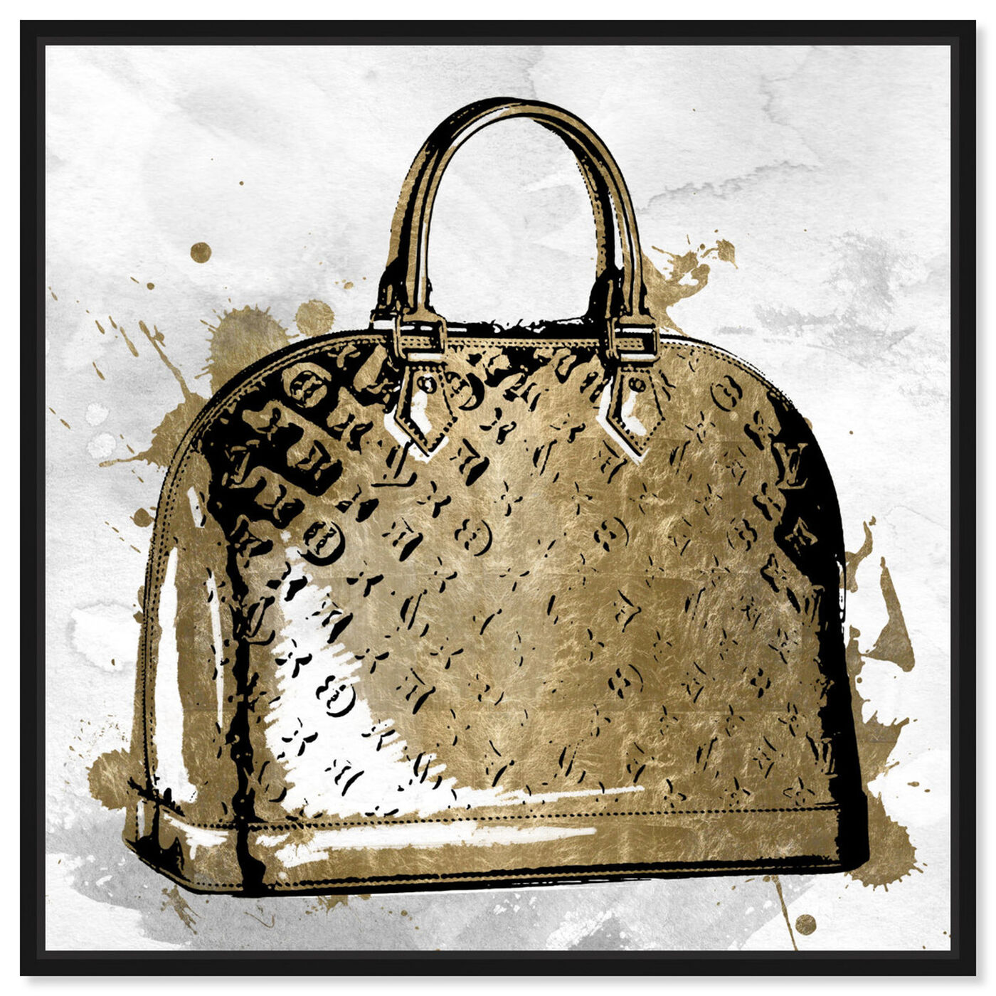 Front view of LV Gold featuring fashion and glam and handbags art.