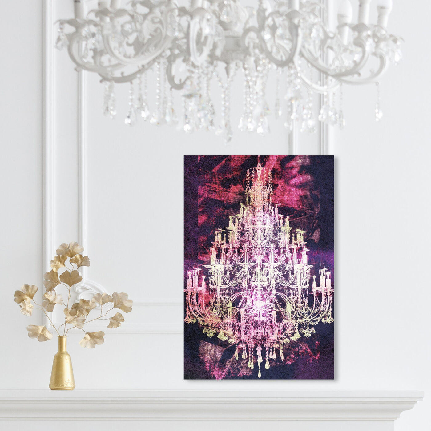Hanging view of Montecarlo Crystal Pink featuring fashion and glam and chandeliers art.