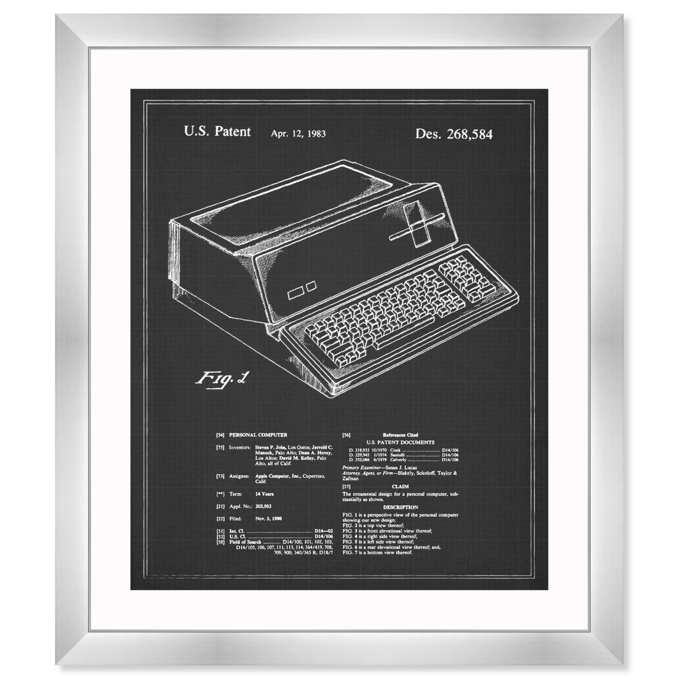 Front view of First Apple Personal Computer, 1983 - Noir featuring people and portraits and professions art.
