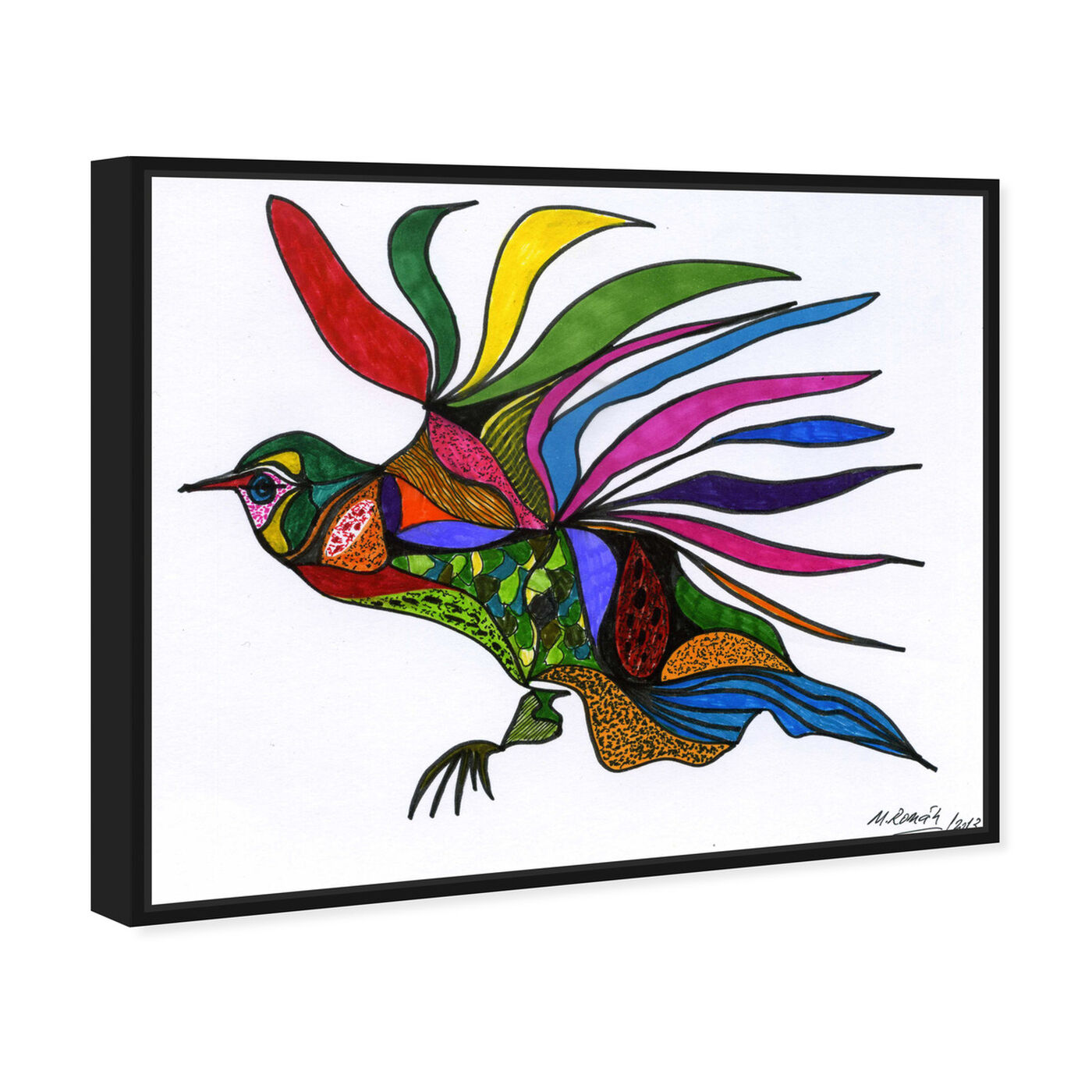 Angled view of Bird of Paradise featuring animals and birds art.
